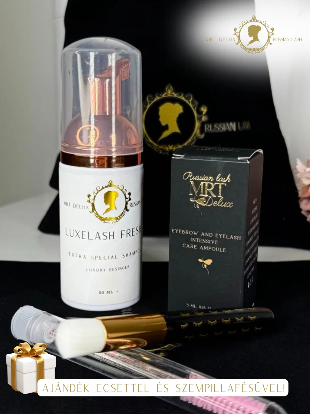 Limitált MRT Delux Luxelash Fresh szempilla és szemöldök sampon & szérum ajándékcsomag